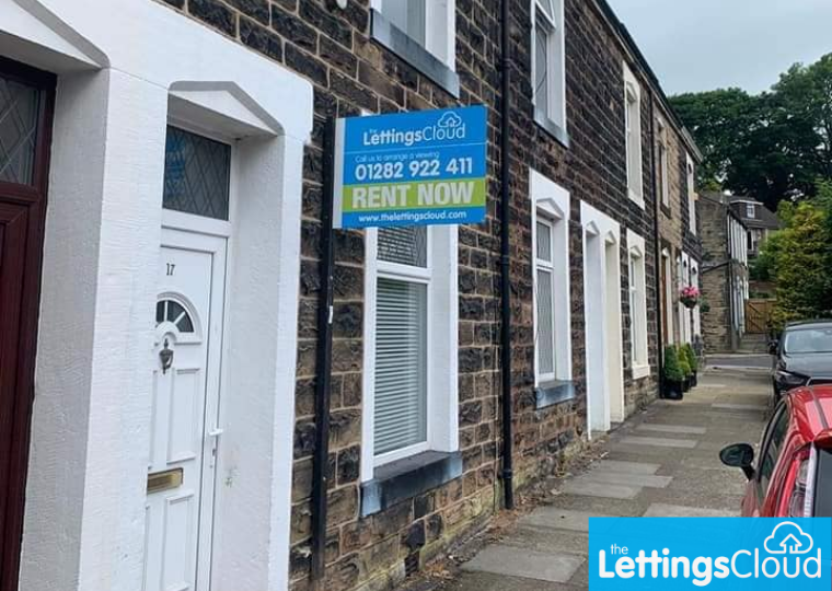 Front door of a 2 bedroom terrace house for rent on Ford Street in Barrowford, Nelson, Lancashire