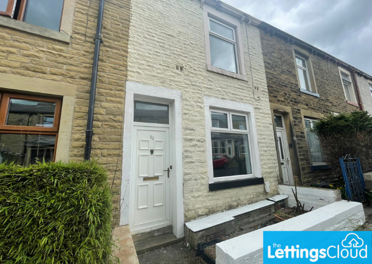 Outside of a two bedroom terrace house available for rent on Fife Street, Barrowford with The Lettings Cloud