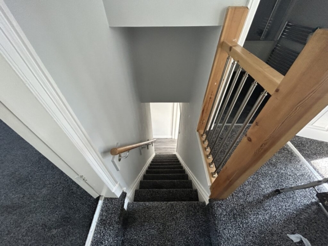Staircase of a two bedroom terrace house located on Palace Street, Burnley available to rent with The Lettings Cloud